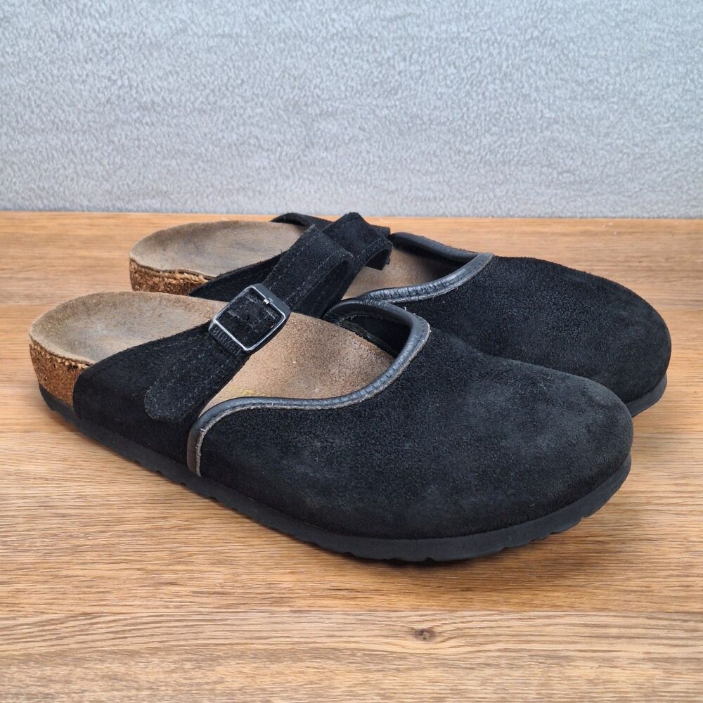 Birkenstock Women's US 5 5.5 EU 36 Rosemead Lace-Up Suede Mule Clogs Black